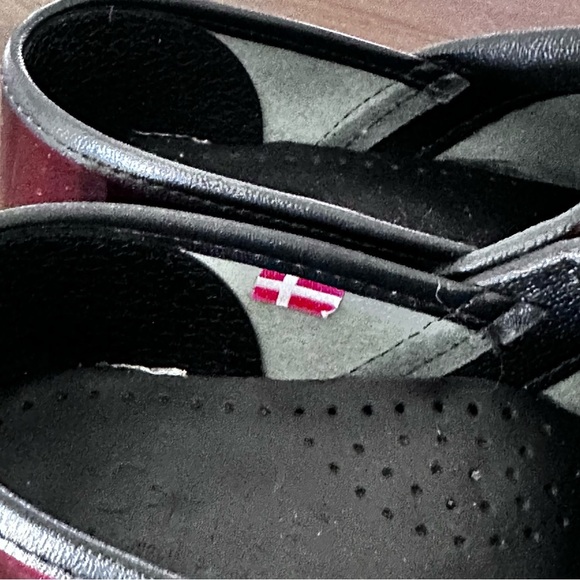 SANITA Professional Cabrio Danish Clogs Burgundy Patent Leather Shoes Size 6 - Picture 9 of 12